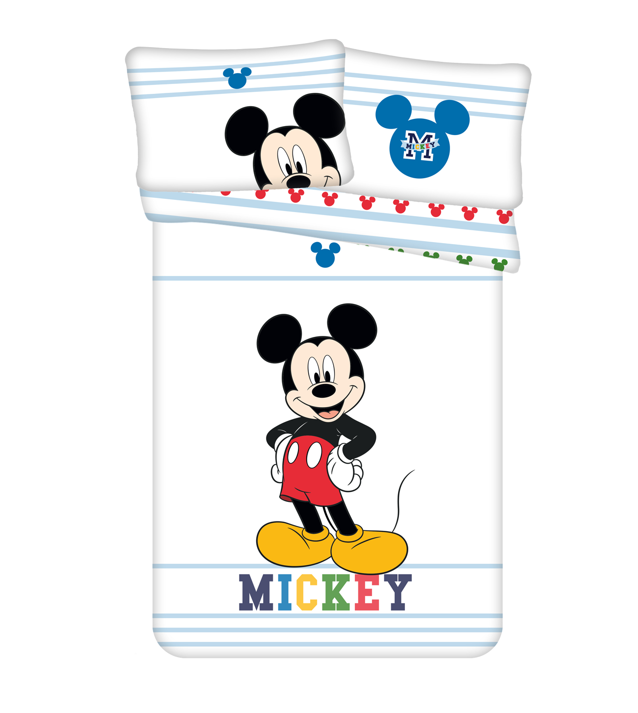 Fotografie Jerry Fabrics Dětské bavlněné povlečení do postýlky Mickey Colors baby, 100 x 135 cm, 40 x 60 cm
